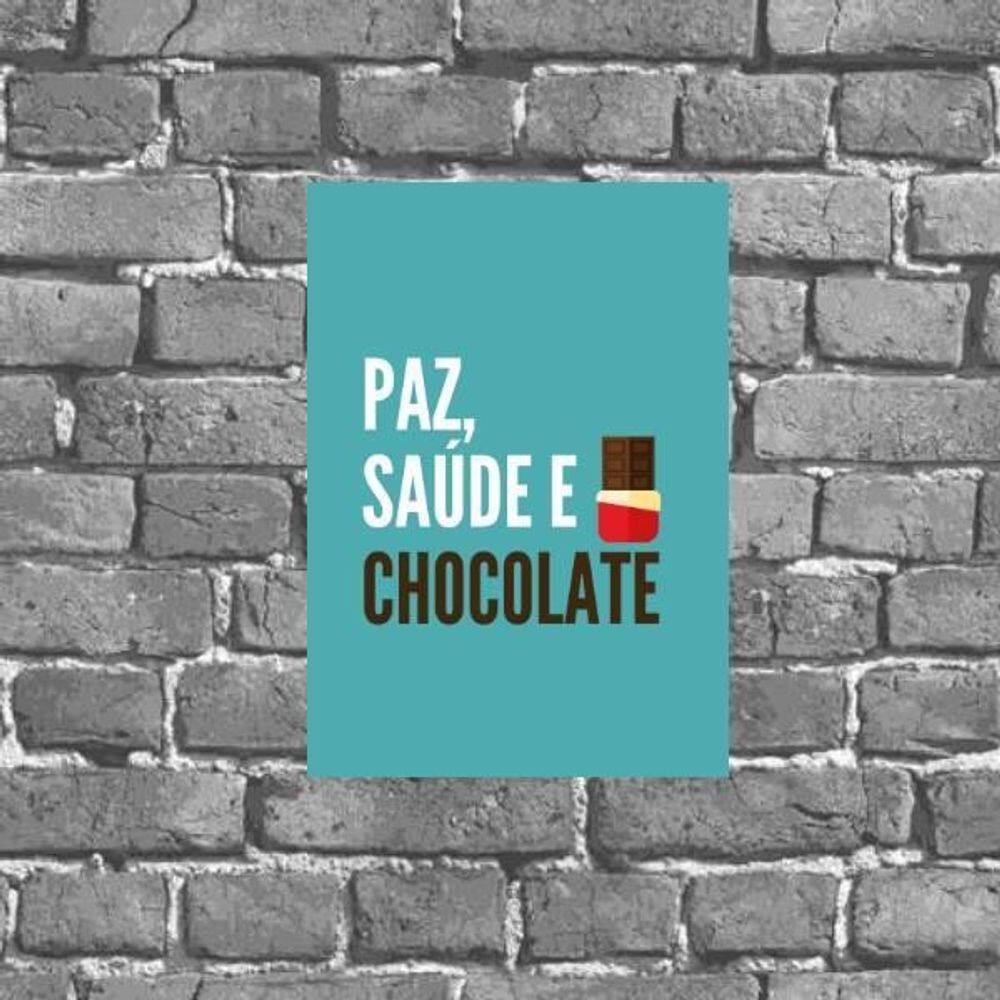 Placa Decorativa Paz Saúde Chocolate 18X27Cm