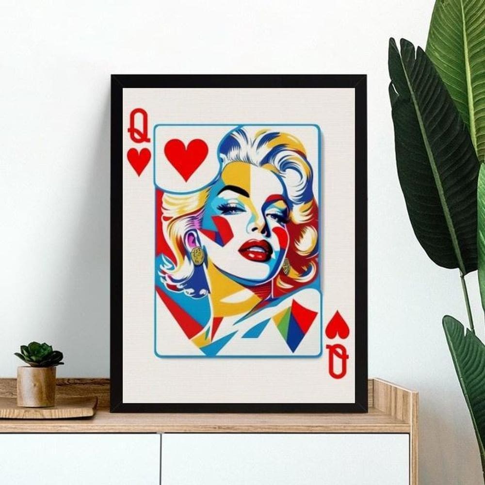 Quadro Decorativo Marilyn Monroe Carta Baralho 24X18Cm