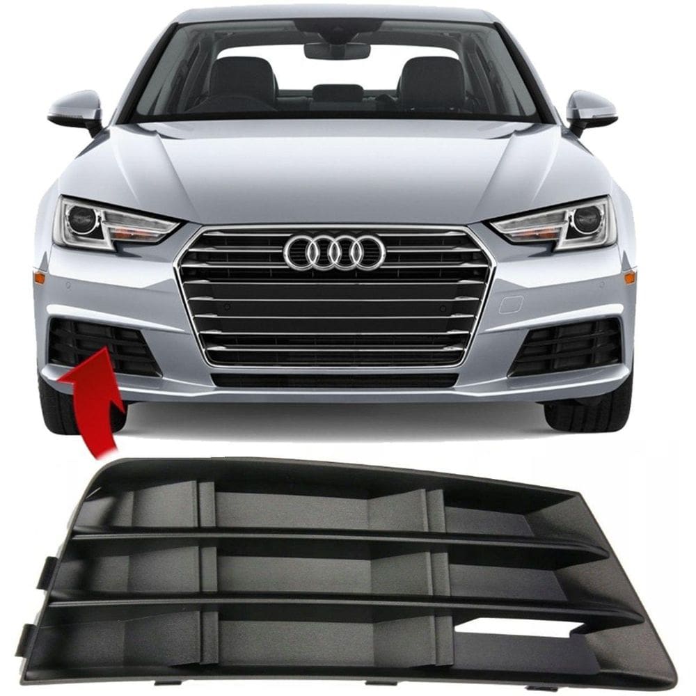 Grade Moldura Preta Parachoque A4 B9 2.0 2016 À 2019 Direita