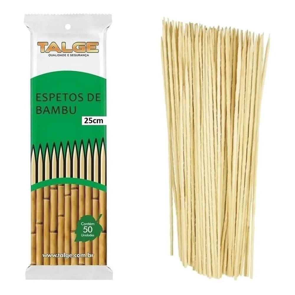 50 Palitos De Bambu Espeto Para Churrasco 25Cm