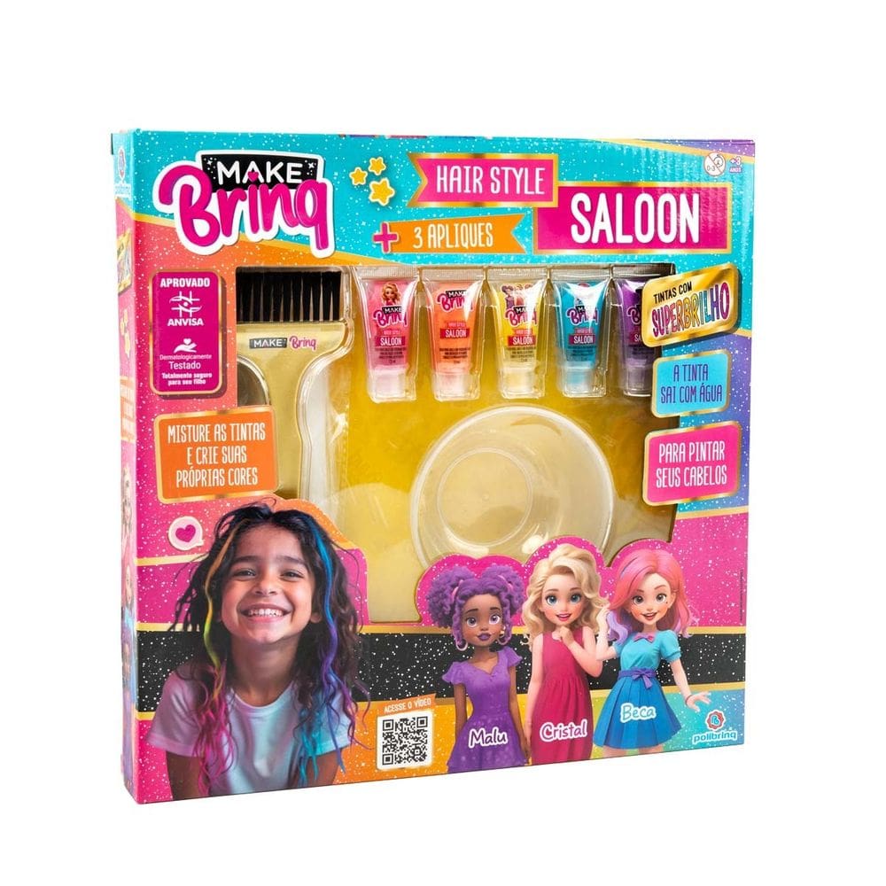 Makebrinq Hair Style Saloon Set Para Pintar O Cabelo Polibrinq