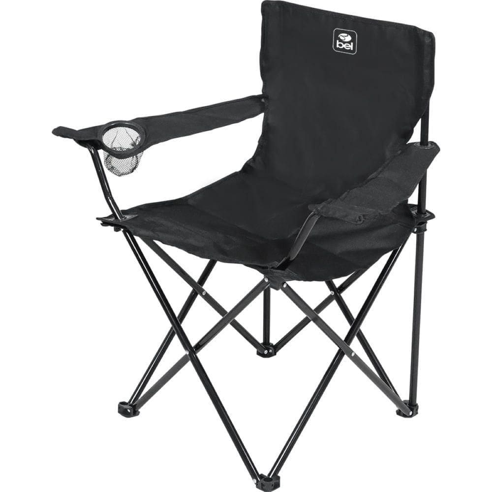 Cadeira Camping Dobrável Araguaia Comfort 90kg Preta Bel
