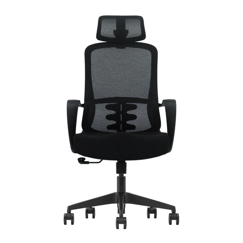 Cadeira De Escritório Ergonômica ZARUUS VENUS Apoio de Pescoço e de Braços com Ajuste Encosto Inclinação Malha Preta
