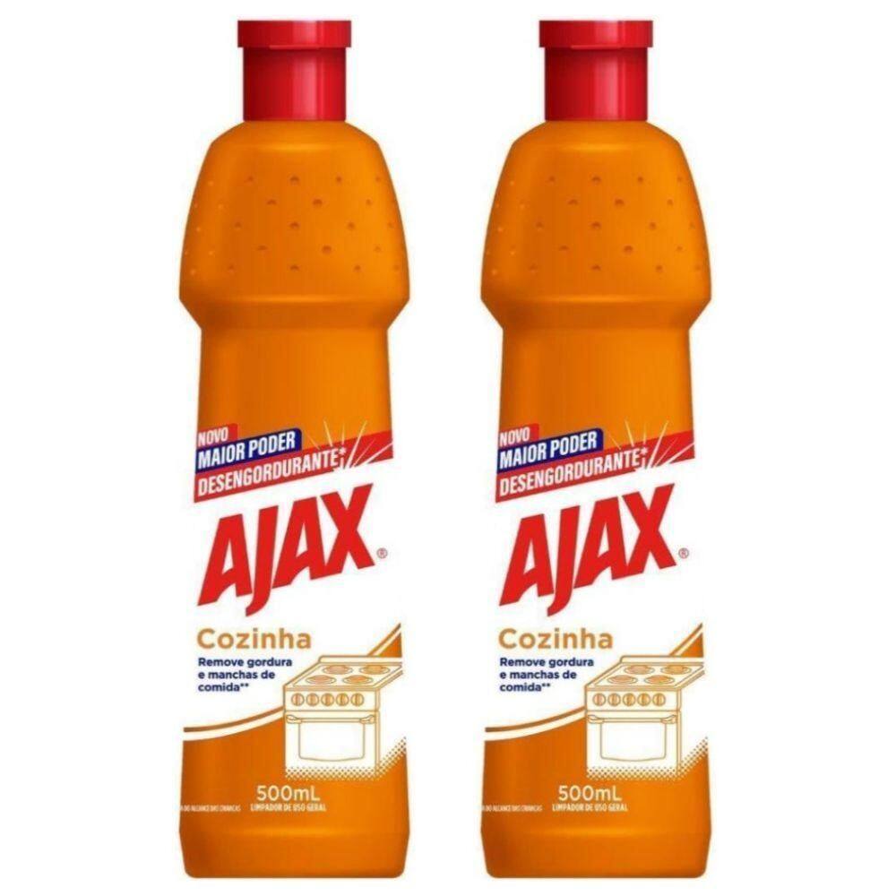 2 Limpadores Desengordurante Uso Geral Ajax Especialista Cozinha 500ml