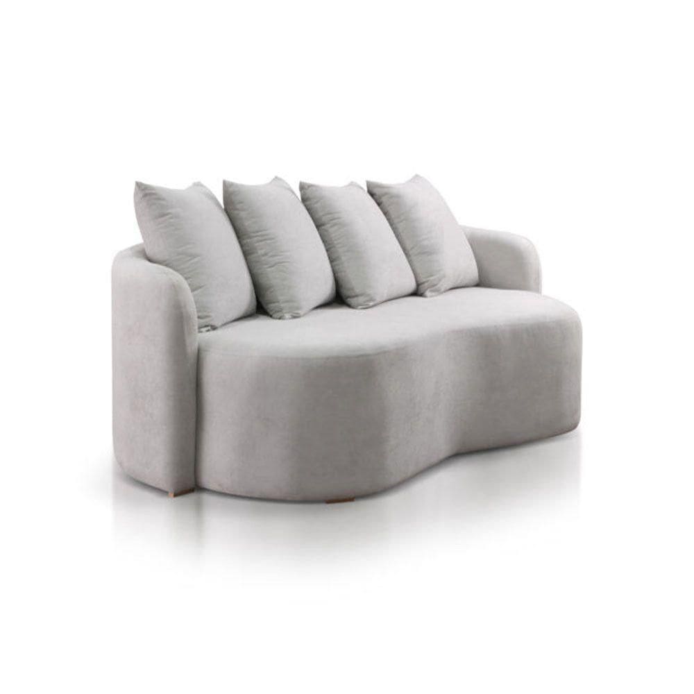 Sofá Fixo Paraty Modelo Orgânico 1.85m Linho Jc Estofados Branco