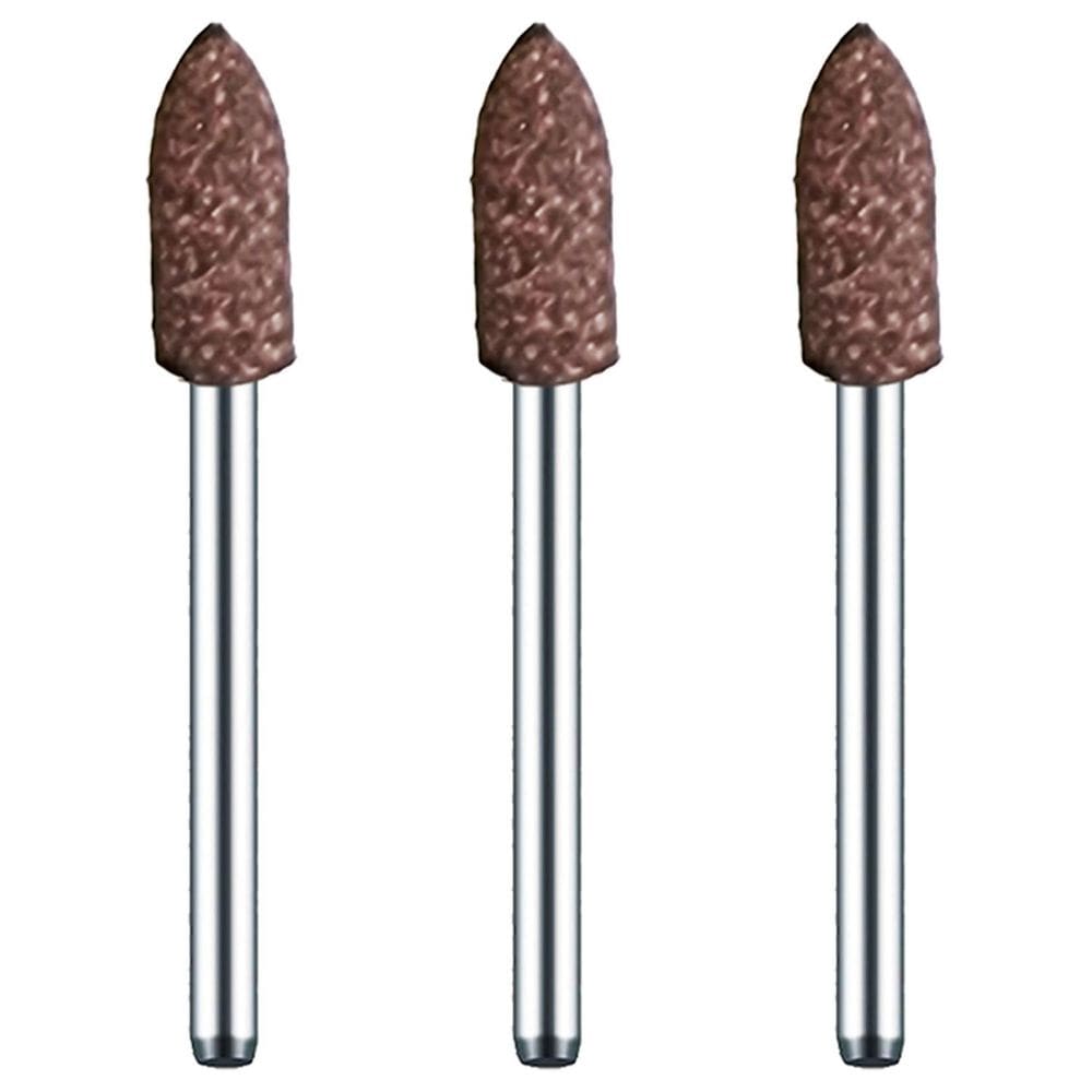 Kit 3 Pontas Montadas 5Mm Cônica Borracha Abrasiva Haste 3Mm
