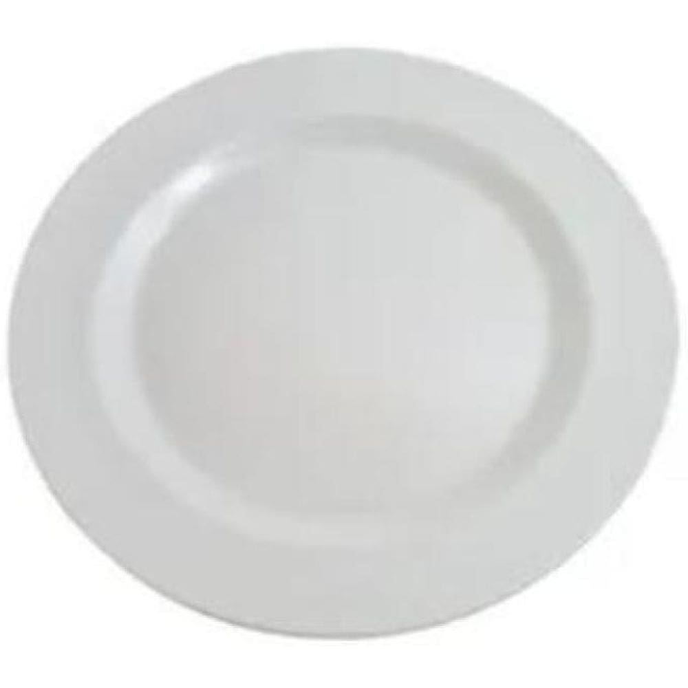 Prato Redondo De Melanina Branco Refeição Festa 25Cm - 30Un