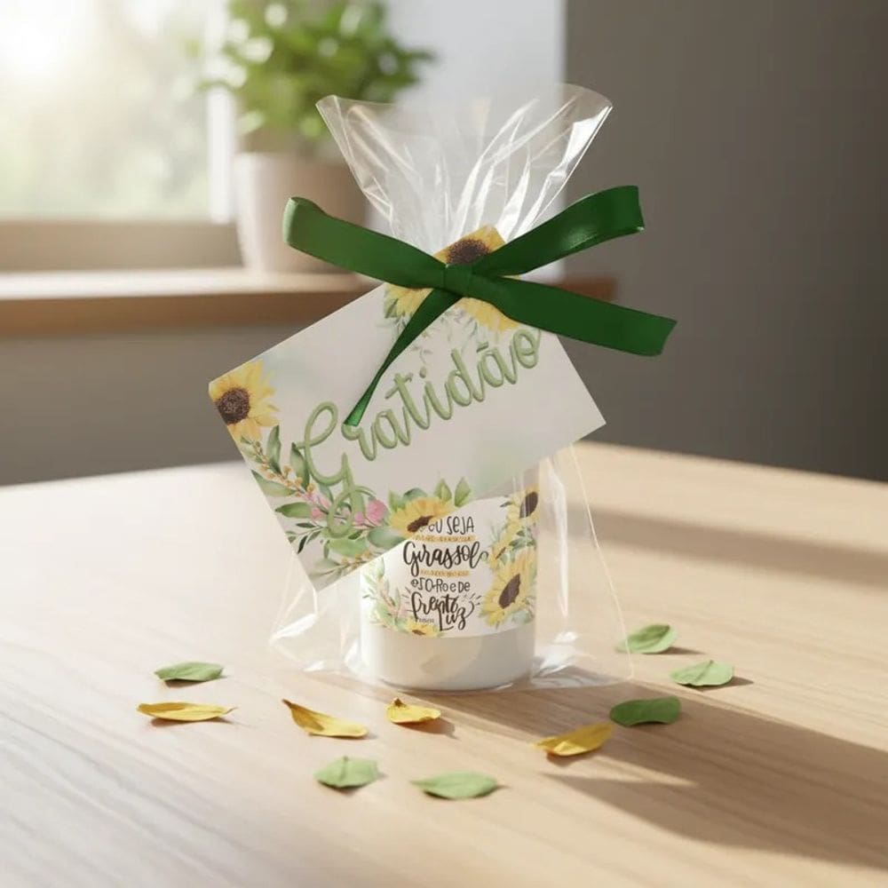 Kit 40 Mini Hidratantes Lembrancinhas Girassol Mimos Festas Comemorações Aniversário e Evento