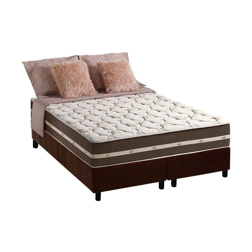 Cama Box Queen + Colchão Molas Anjos Classic Brown