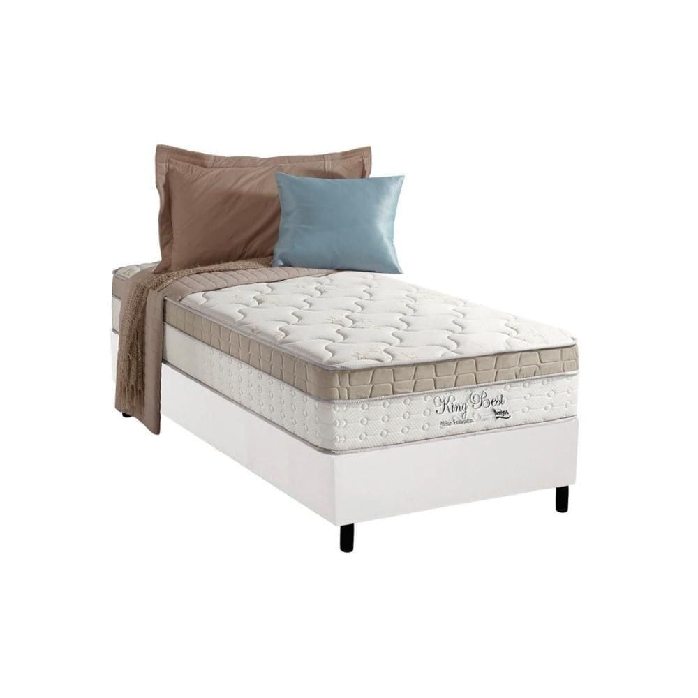 Cama Box Solteiro + Colchão Molas Anjos King Best