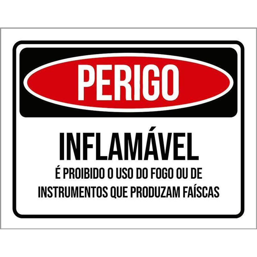 Placa De Sinalização - Perigo Inflamável 36X46