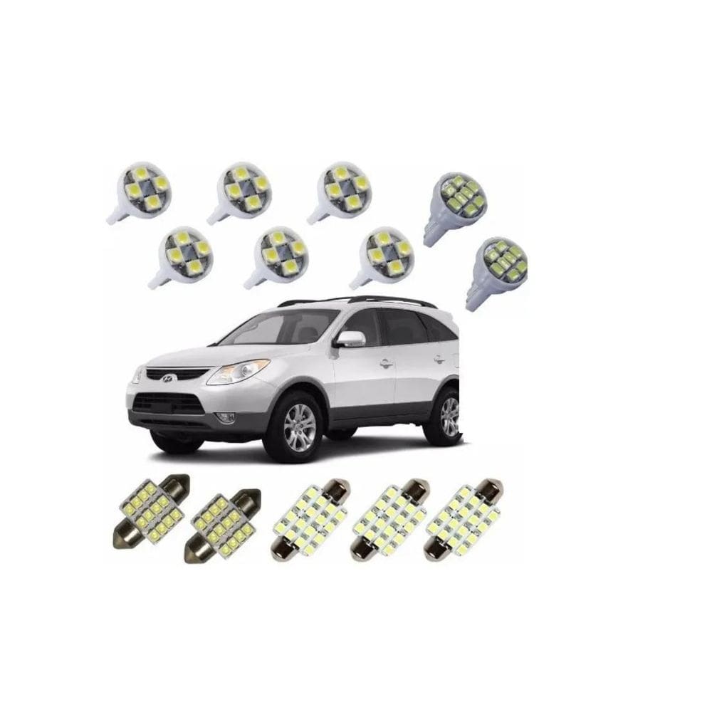 Kit Lampada Led Hyundai Vera Cruz Meia Luz Teto Placa Ré