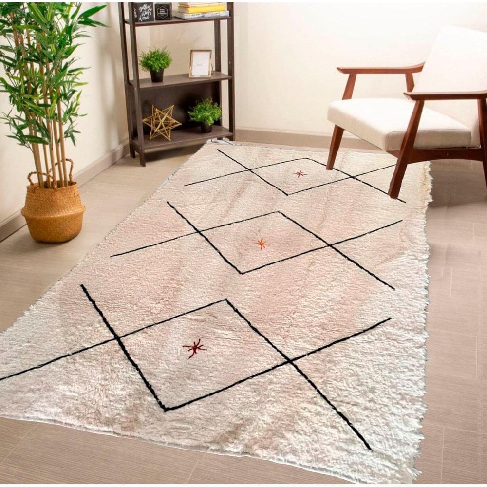 Tapete Para Sala Bordado Especial Boho 2,00X2,50