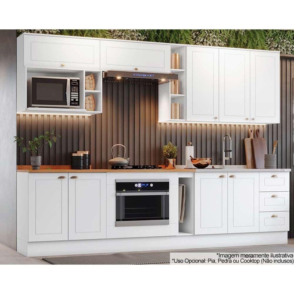 Cozinha Modulada Henn Americana Henn 12 Peças CZ314 Branco