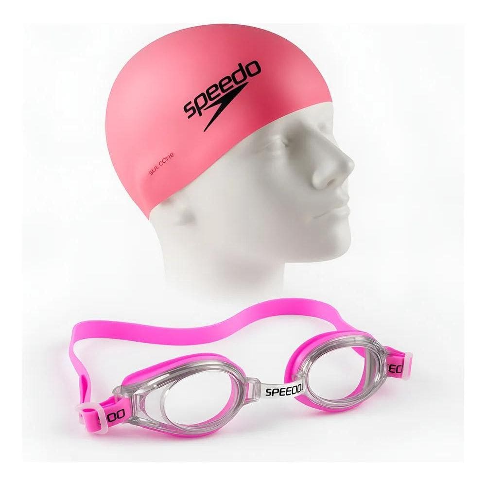 Óculos Natação Speedo Classic + Touca Silicone: Confo - Rosa