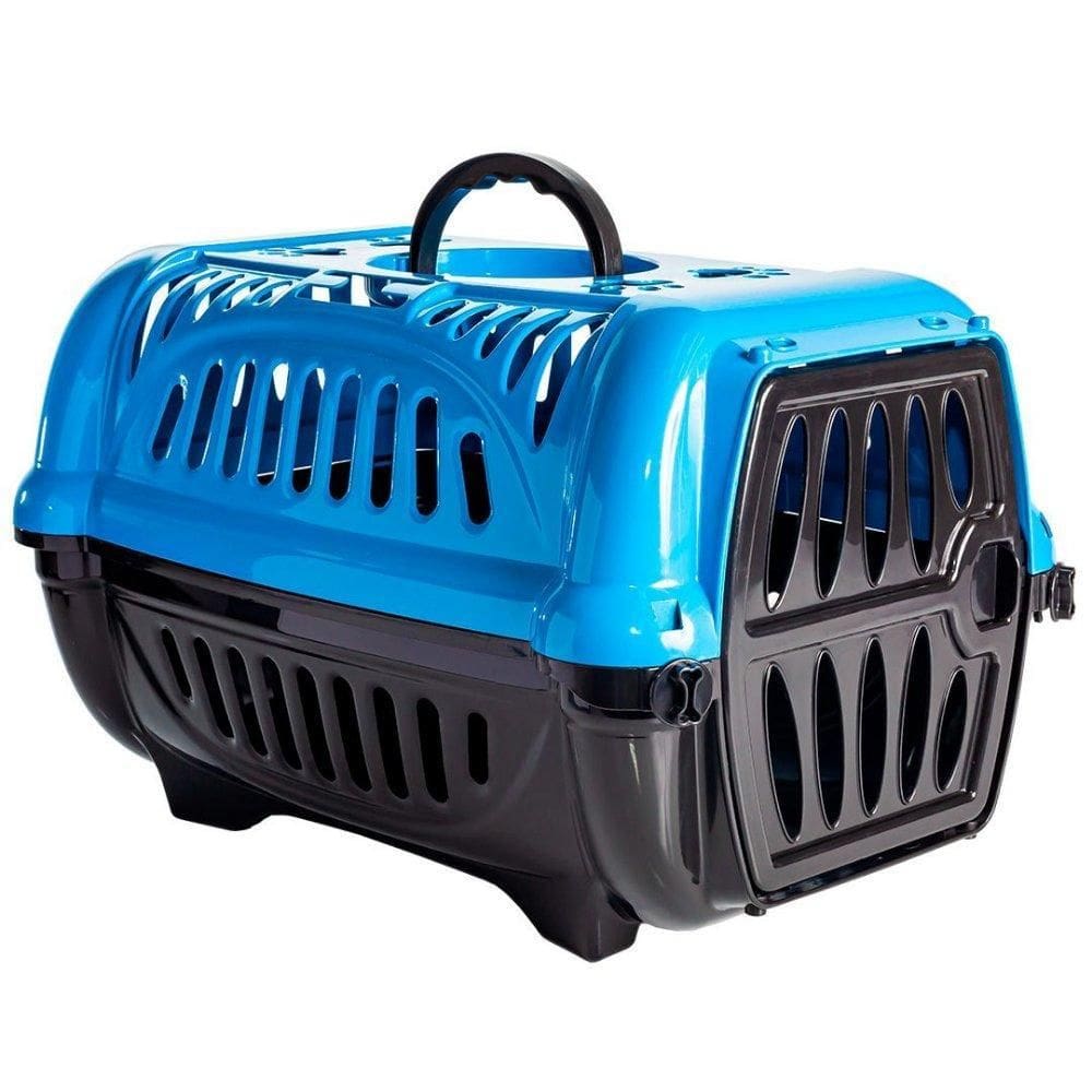 Caixa De Transporte Número 1 Cães Gato Coelho Azul Jel Plast
