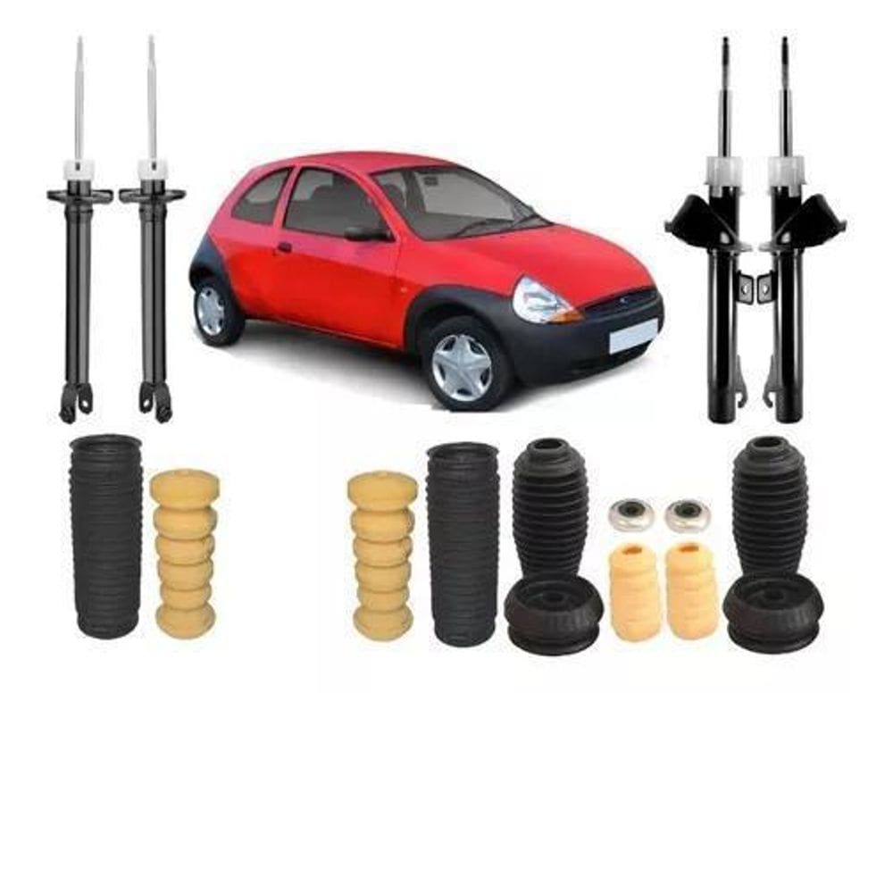 4 Amortecedores + 4 Kit De Batente Ford Ka 1998 Ate 2009