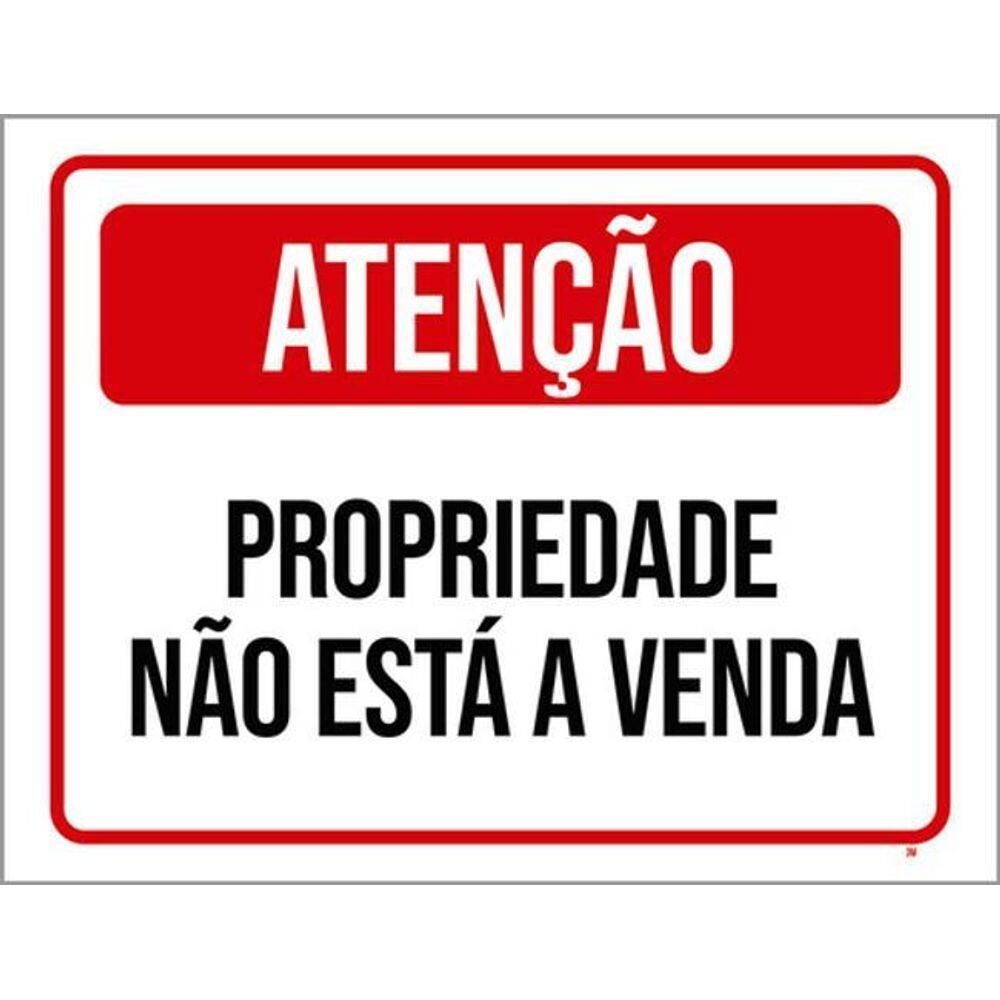 Kit 10 Placas Aviso Propriedade Não Está Venda