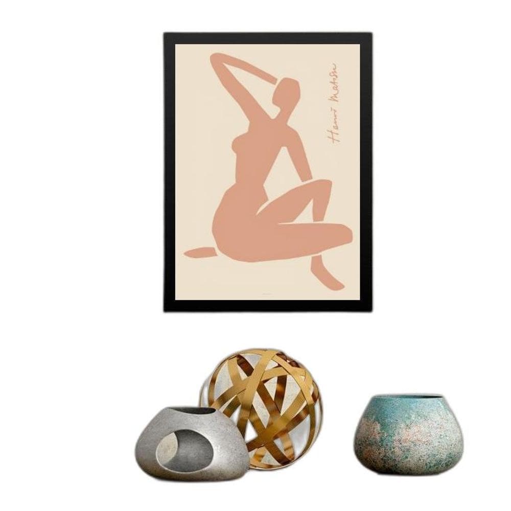 Quadro Arte Matisse Coral Nude 24X18Cm - Com Vidro