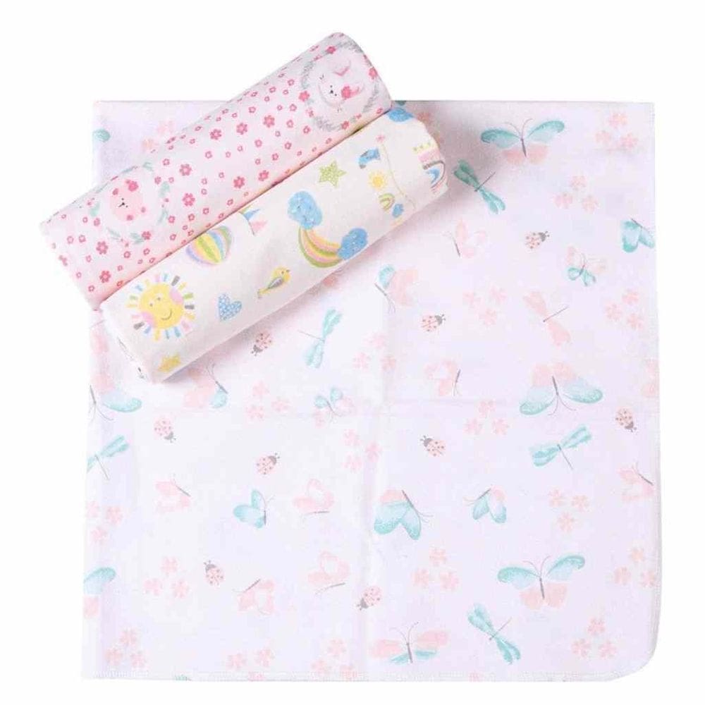 Kit 3 Peças Cueiro Manta Flanelado 80X60Cm Feminino