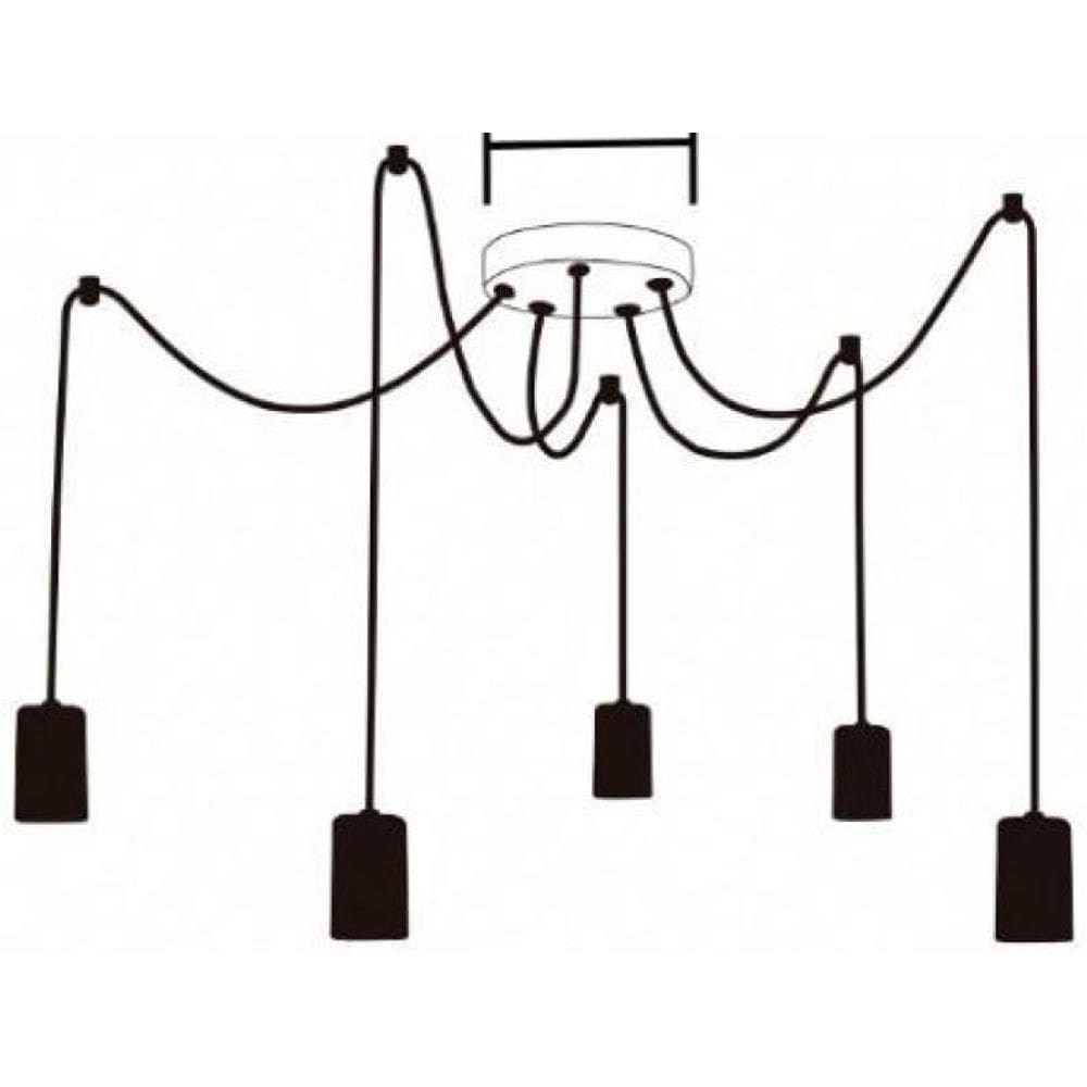 Kit Pendente Taschibra Tears + 5 Lampadas Led Filamento St64