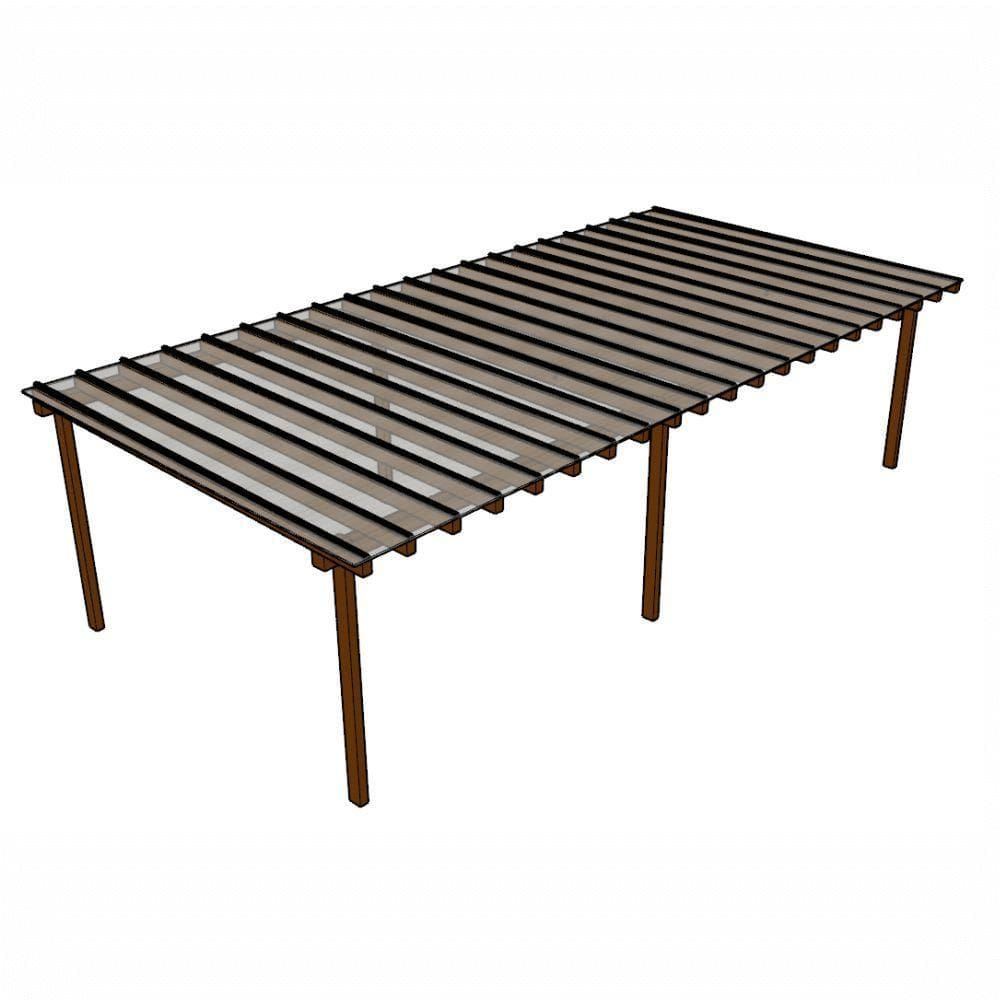 Kit Policarbonato Cristal 4mm 9,00m X 6,00m - Perfis Naturais Cristal: 80% De Transmissão De Luz