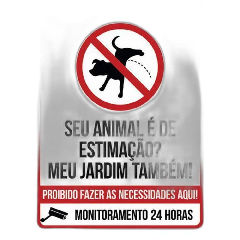 Kit 5 Placas Jardim Estimação Necessidades Aqui 36X46