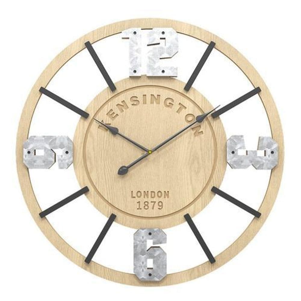 Relógio De Parede 3D Kensington London 1879 Mdf Bambu 38Cm