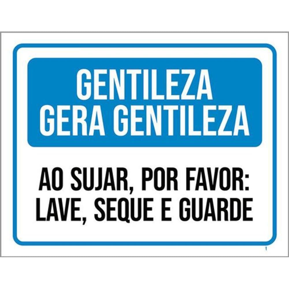 Kit 3 Placas Gentileza Gera Gentileza Louça