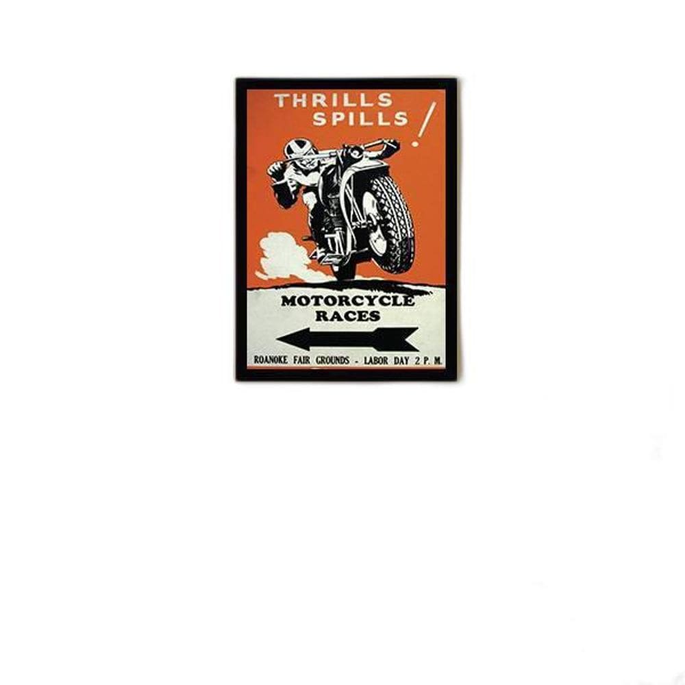 Quadro Decorativo Cartaz Retrô Motorcycle Races 45X34Cm