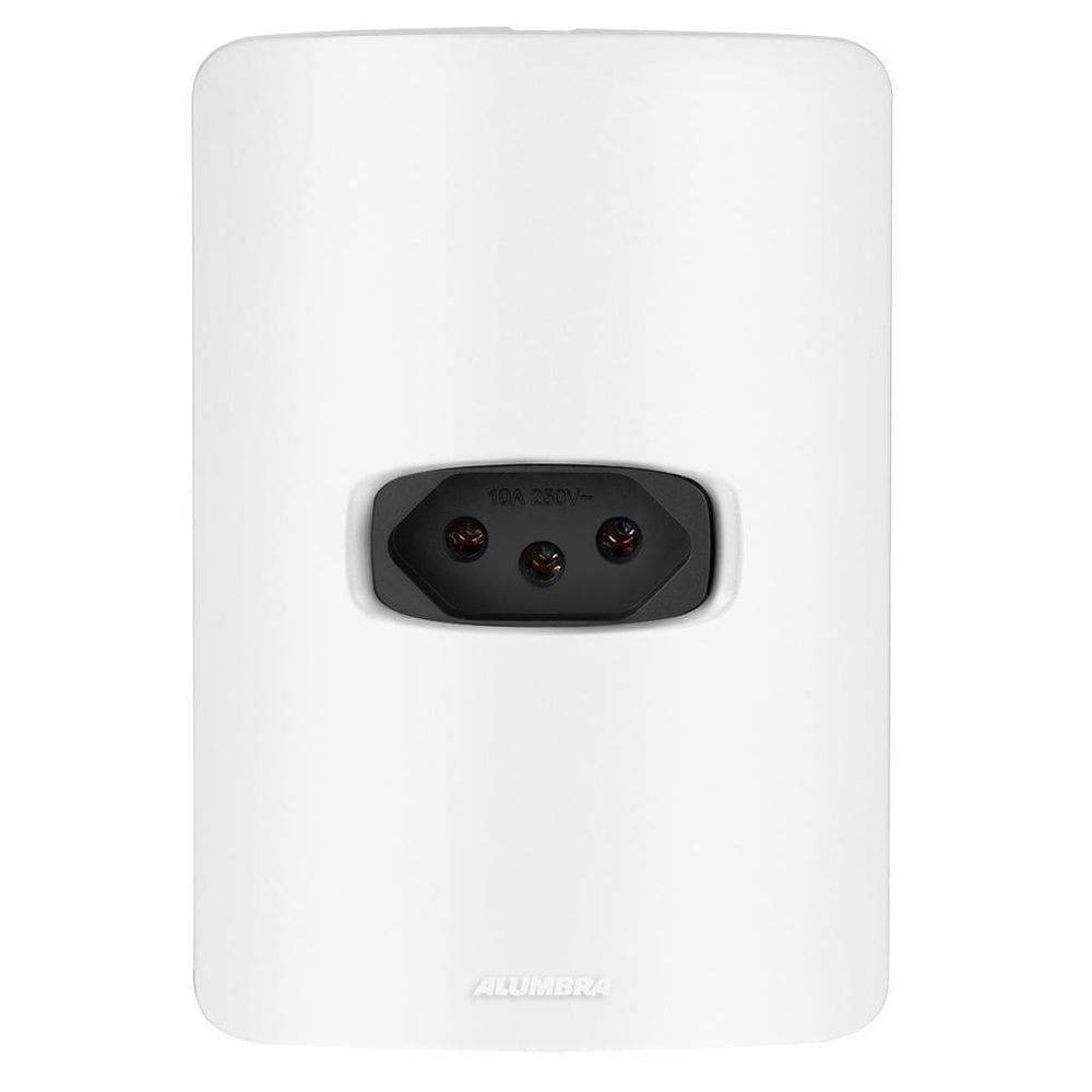 Conjunto 1 Tomada 20A - Alumbra Gracia Branco / Preto