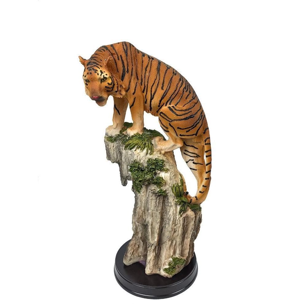 Enfeite Animal Tigre De Resina Decorativo 36Cm