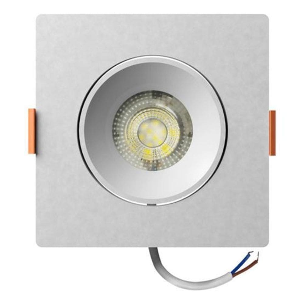 Spot De Embutir Quadrado Led 7W Luz Amarela Bronzeart