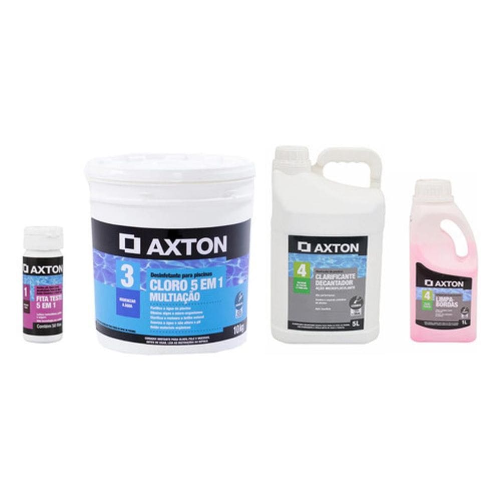 Kit Tratamento Piscina Cloro, Fita, Clareamento, Limpa Borda