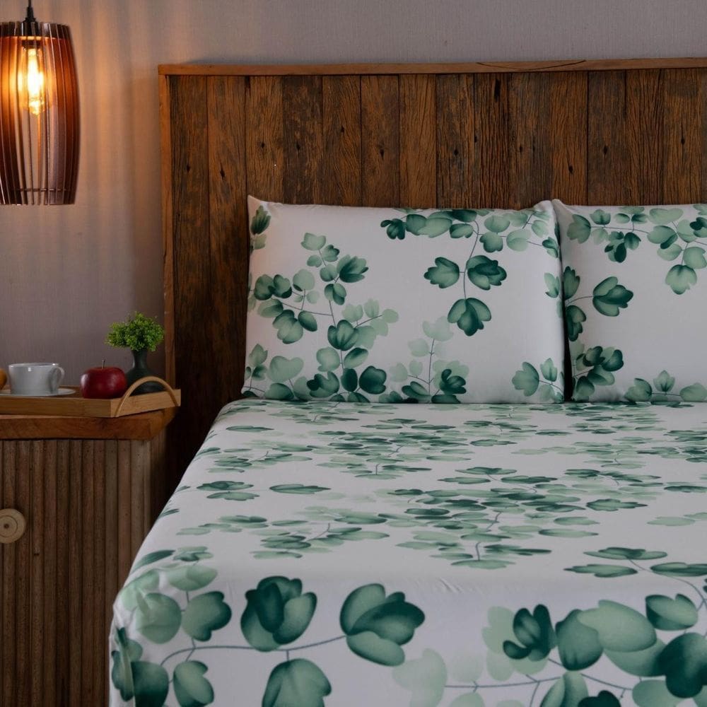 Jogo Lençol Casal Padrão 400 Fios 3 Pecas Estampado Jasmili