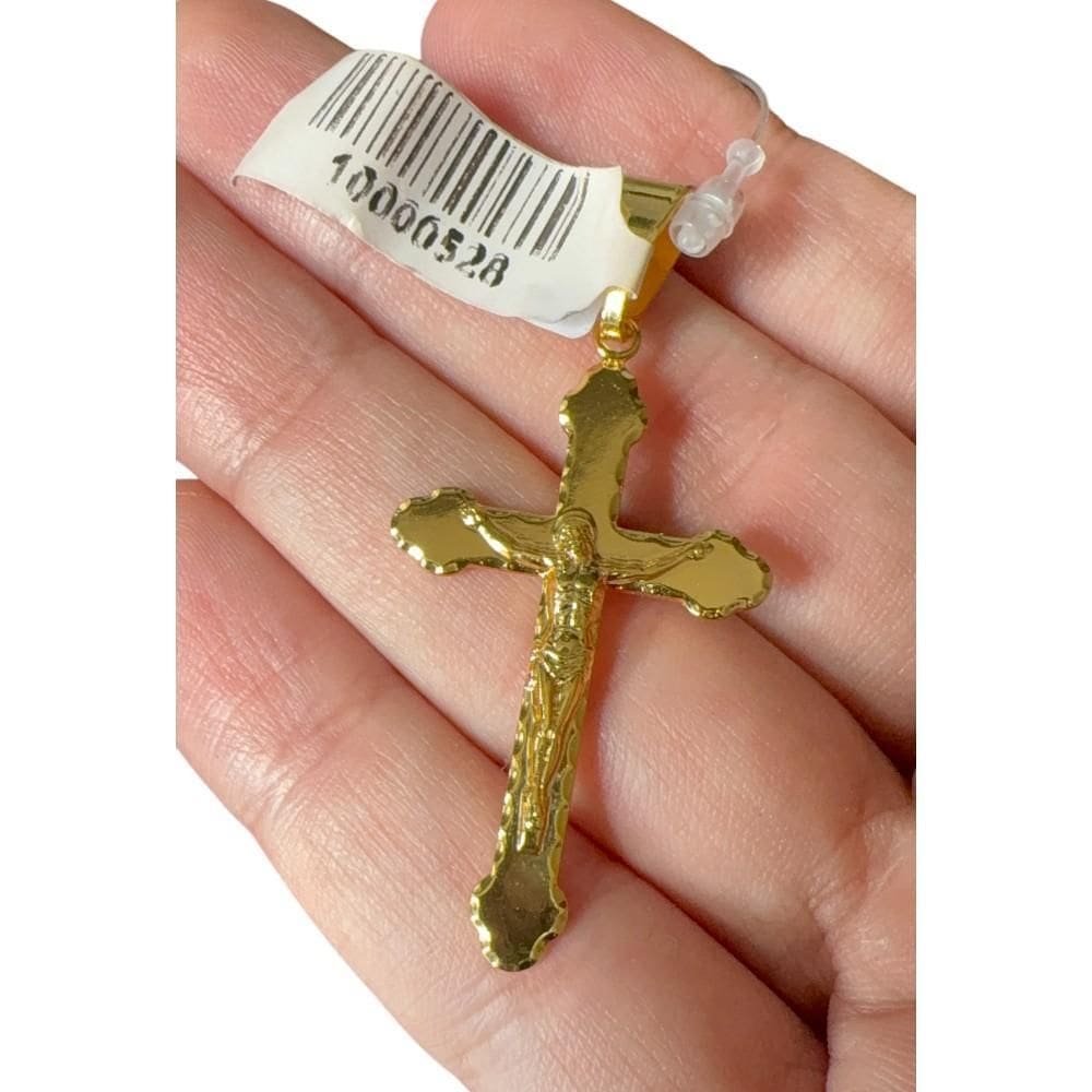 Pingente Cruz Jesus - Banhado A Ouro 18K