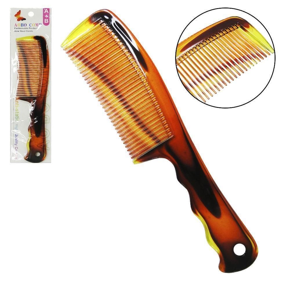 Pente De Plastico Marrom 21Cm Na Cartela