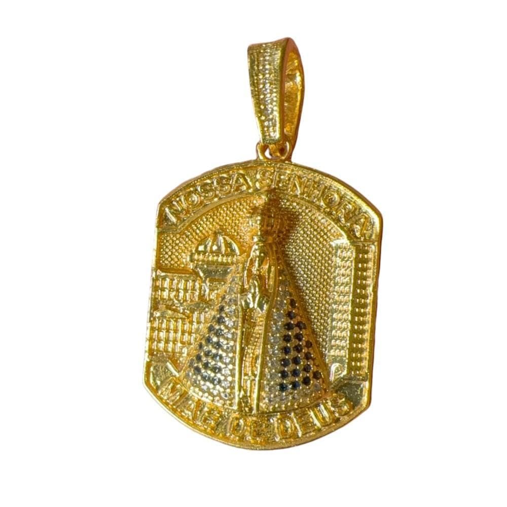 Pingente Nossa Senhora Mãe Cravejada - Banhado A Ouro 18K