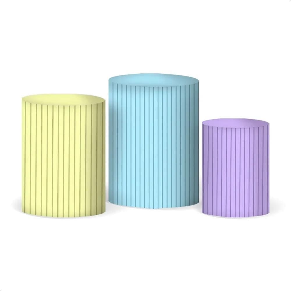 Trio Capas Cilindro Festa P M G - Veste Fácil - Candy Colors