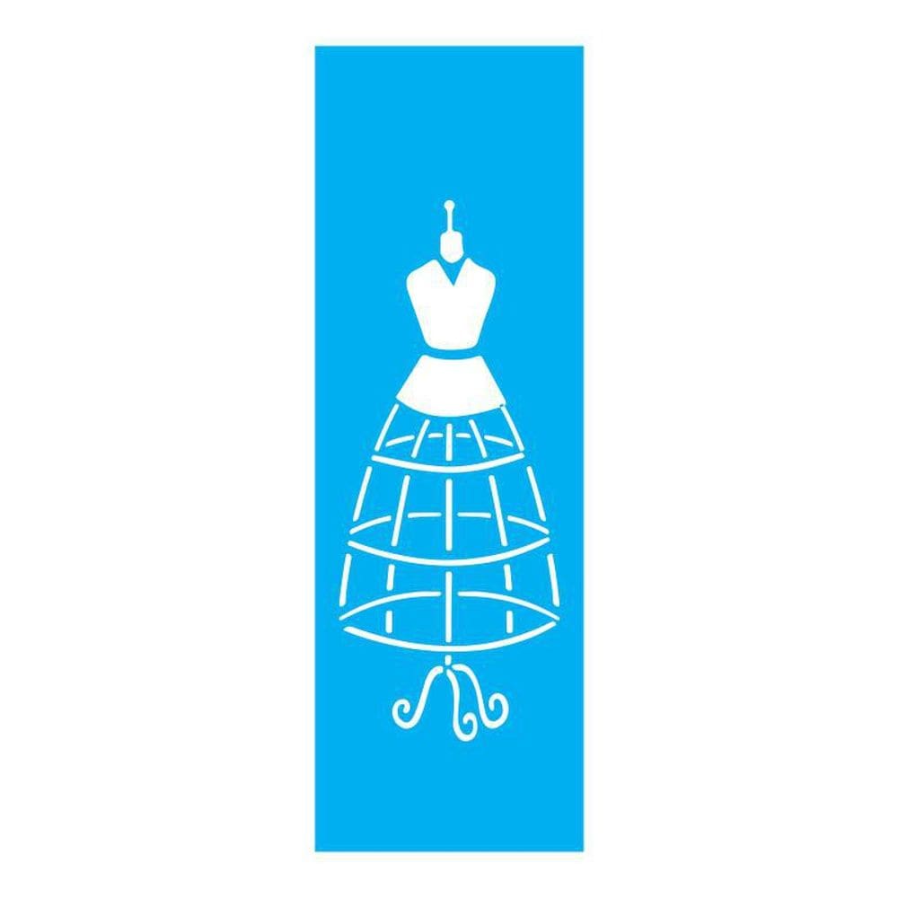 Stencil Tamako Vestido Manequim - 10X30Cm - Ref 781