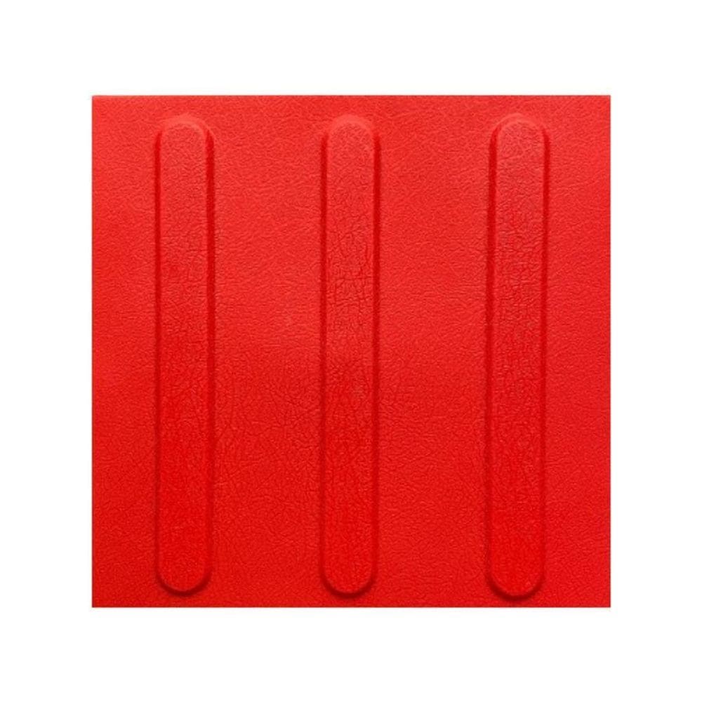 Kit 16 Pisos Tatil Direcional Vermelho Texturizado Pvc 25X25