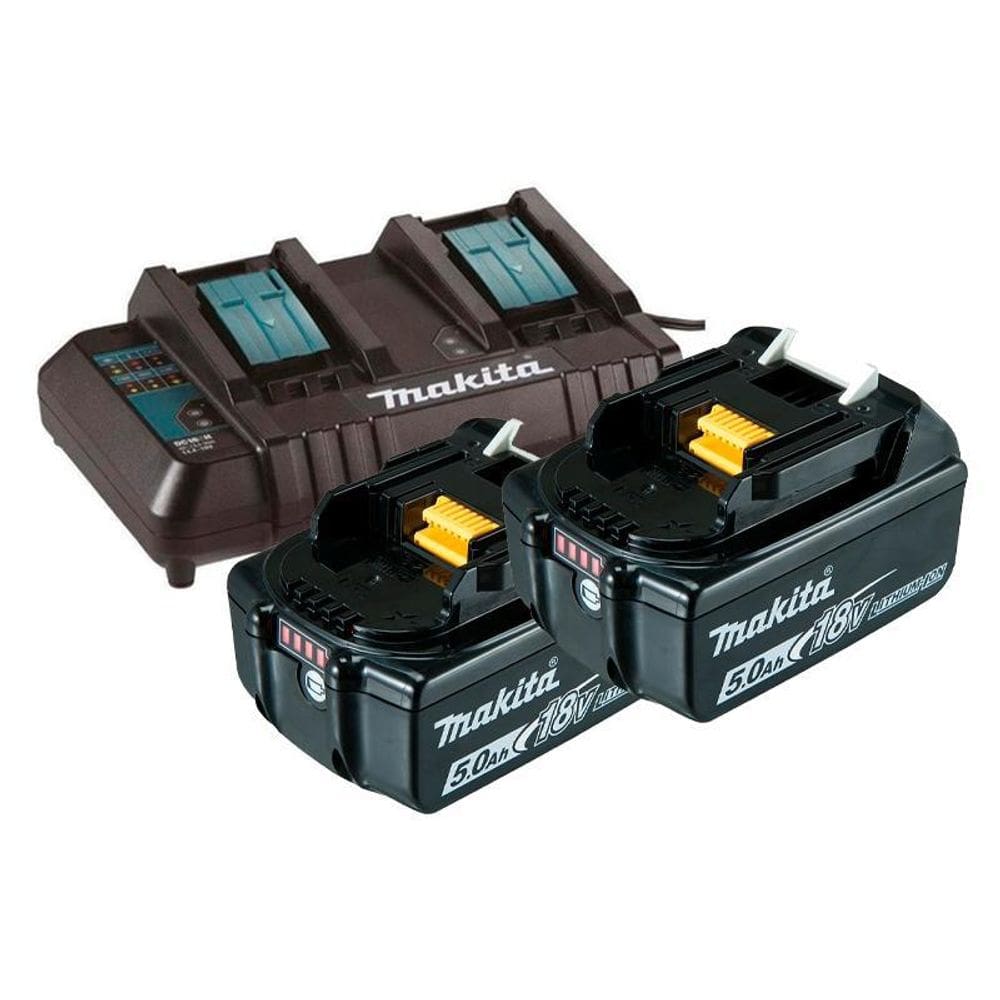 Kit 2 Baterias 5Ah 18V Bl1850B + Carregador Duplo Dc18Sh