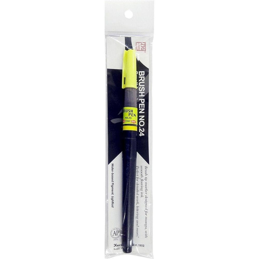 Caneta Kuretake Fude Brush Pen Nº 24 Extra Fina Preta