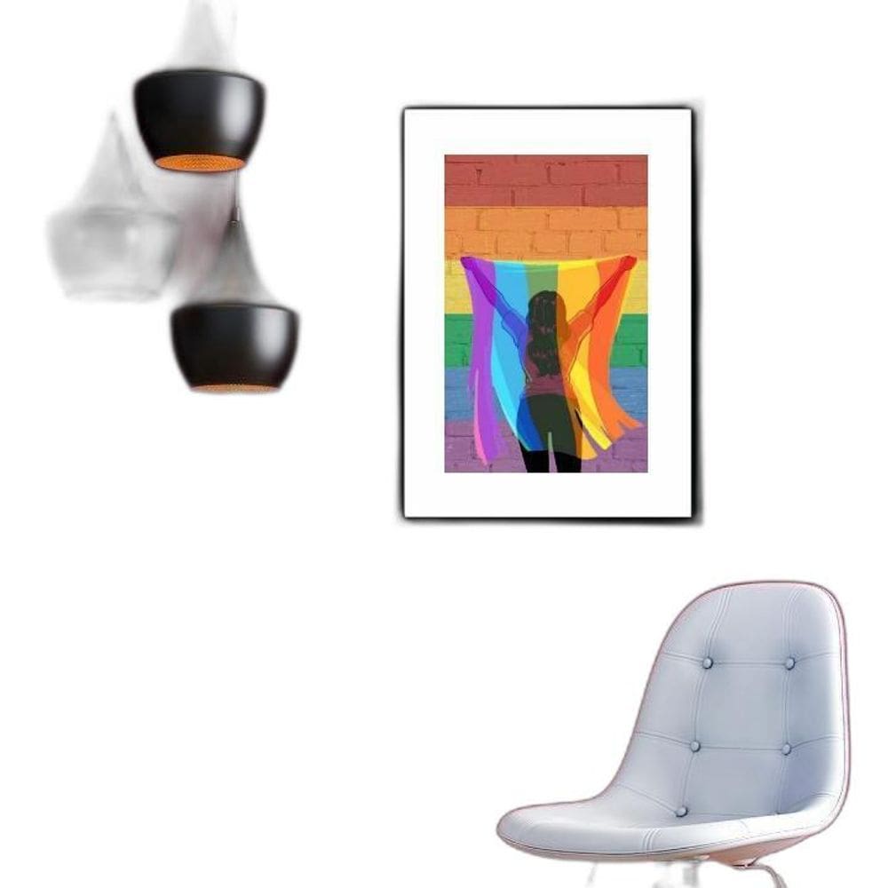 Quadro Levante A Bandeira Lgbt - 60X48Cm