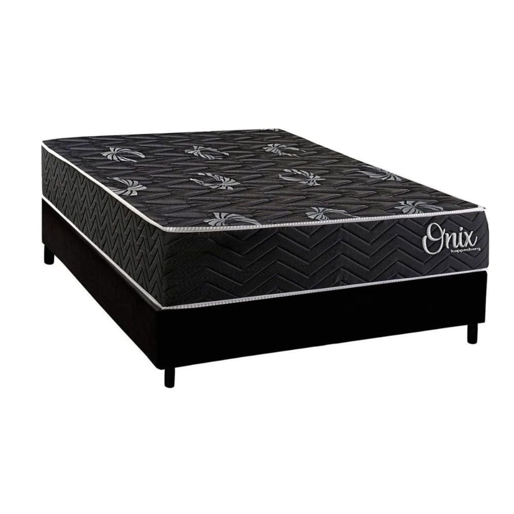 Cama Box NOVO + Colchão Ortopédico Kappesberg D28 Anatômico Onix + Base CRC Corano Black