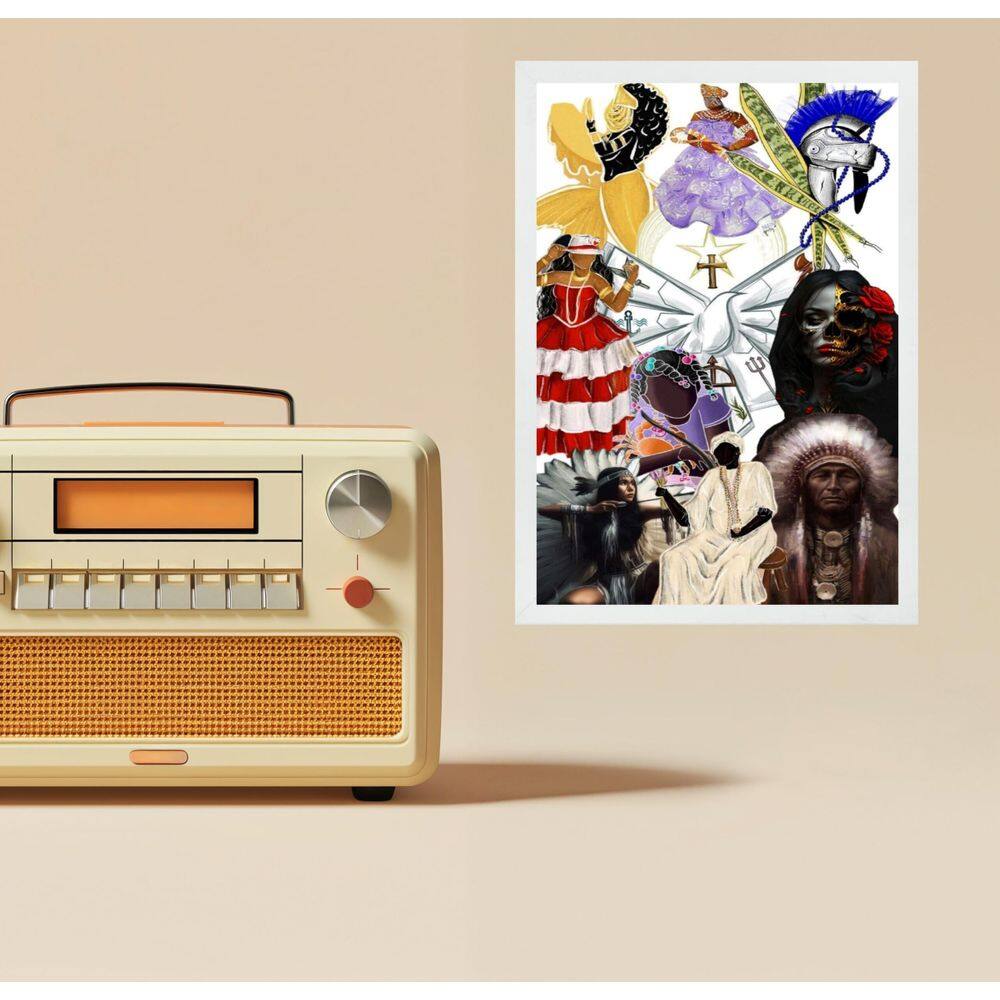 Quadro Decorativo Umbanda 45X34Cm - Com Vidro