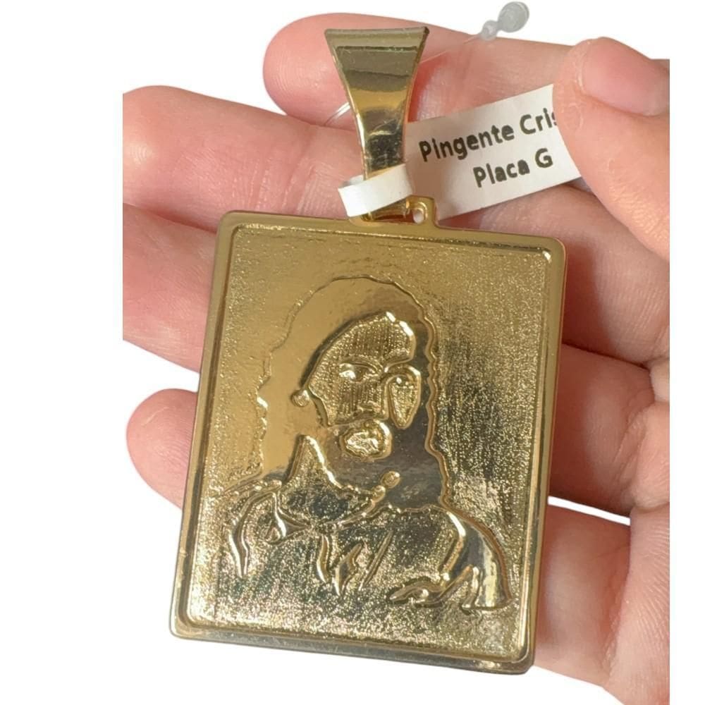 Pingente Jesus Placa - Banhado A Ouro 18K
