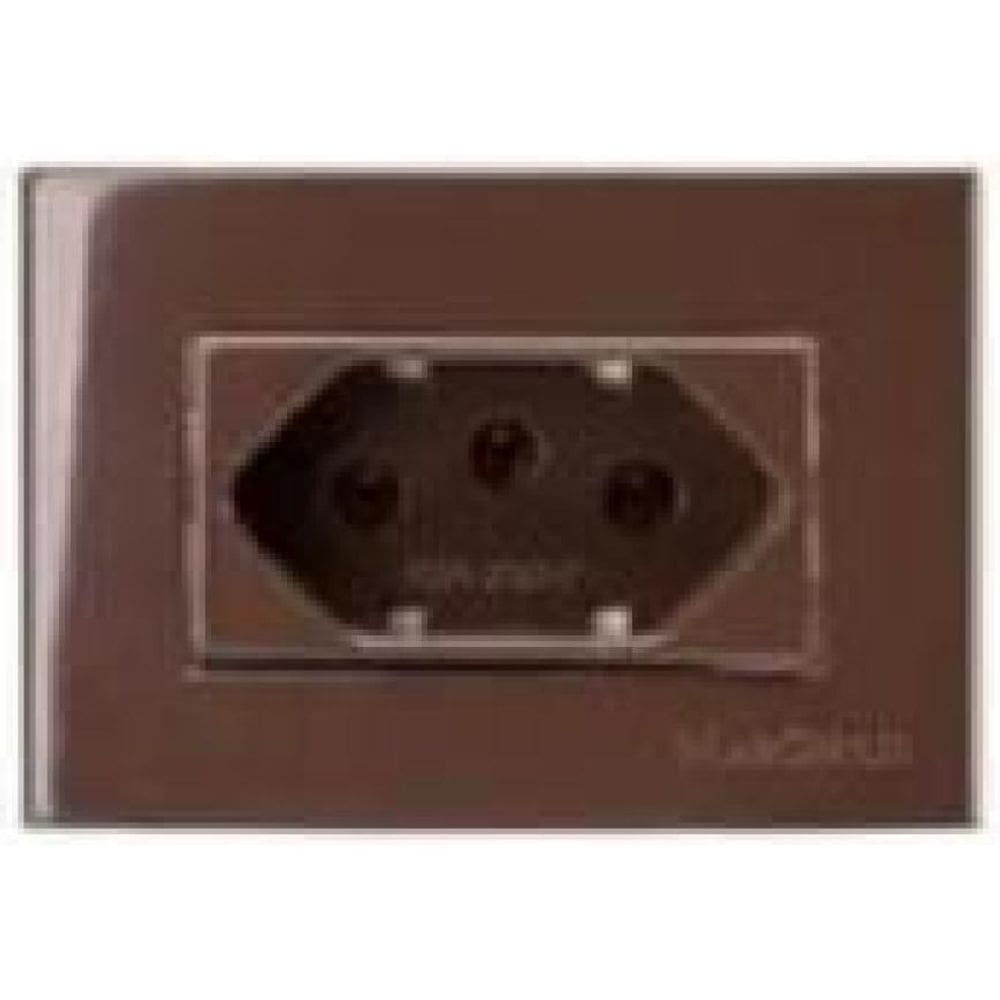 Kit Com 10 Tomada Para Moveis Margirius 2P+T Marrom 20A 250V