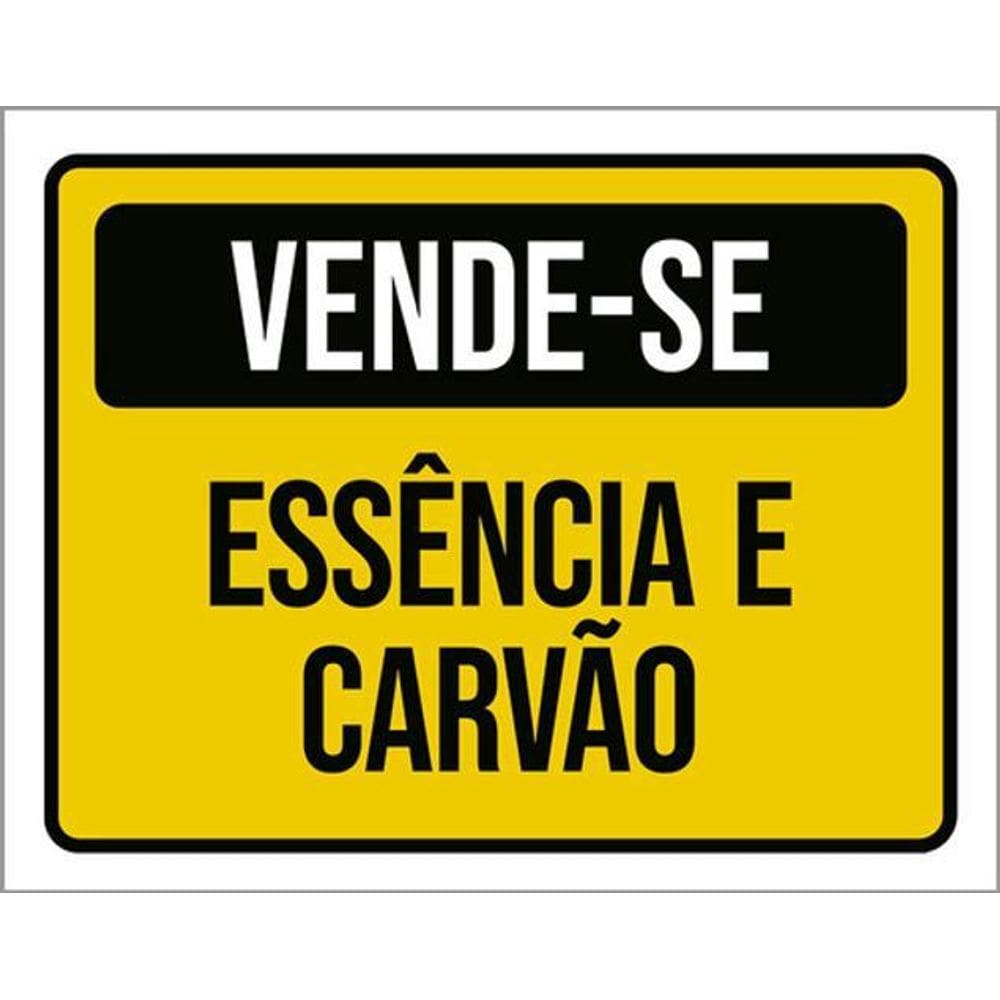 Kit 3 Placas Sinalização - Vende-Se Essência Carvão