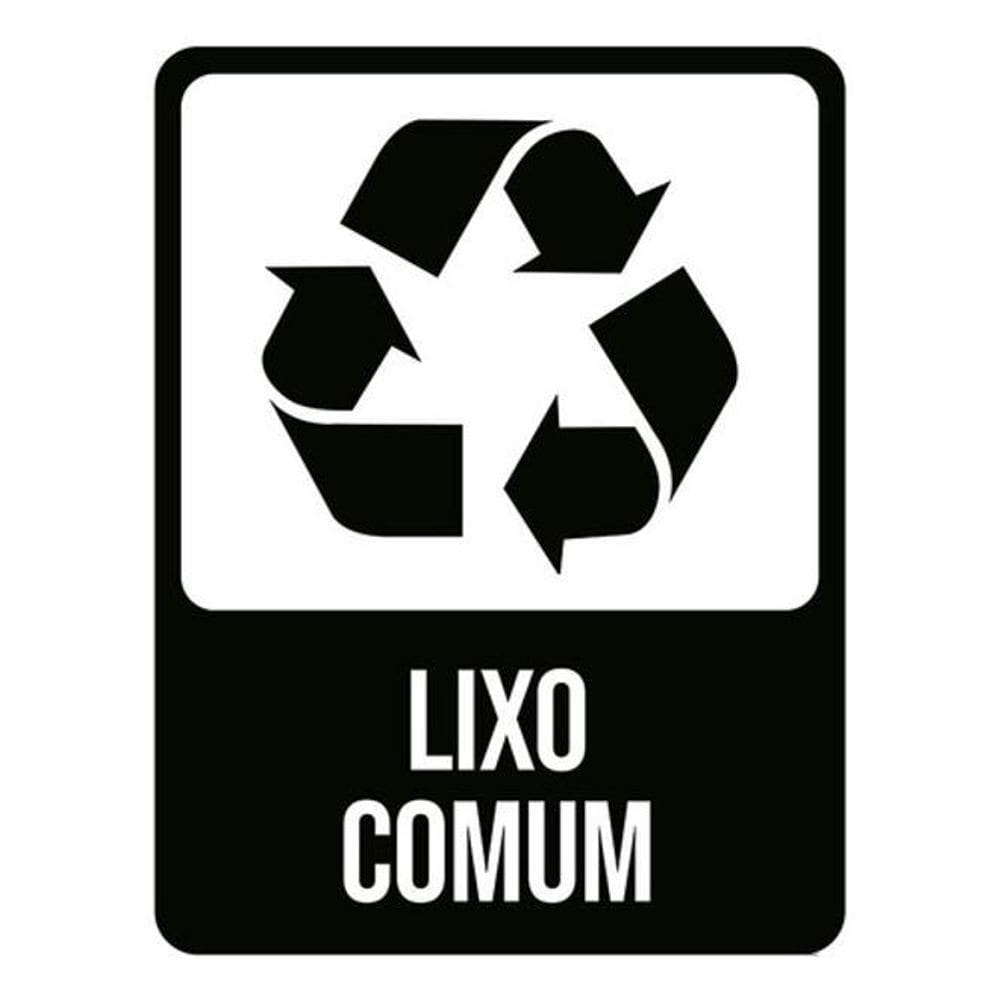 Kit 10 Placas Lixo Comum Preta